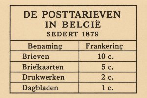 Belgien De Posttarieven In Belgie Sind 1879 Posttarife